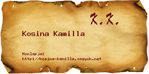 Kosina Kamilla névjegykártya